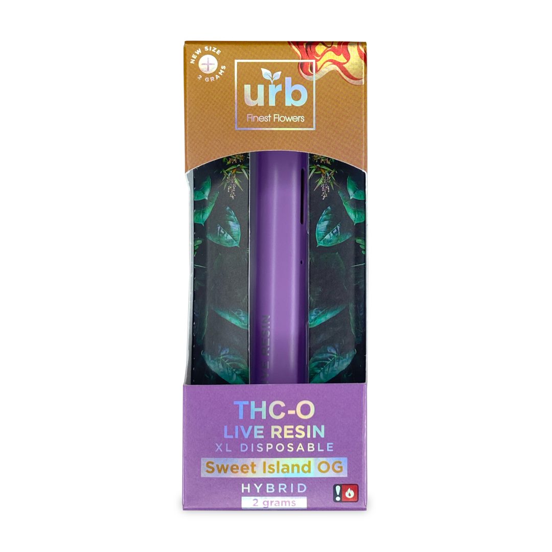 Urb THC-O Live Resin Disposable 2 Gram - Sweet Island OG Delta 8 Station Urb THC-O Live Resin Disposable 2 Gram - Sweet Island OG Delta 8 Station