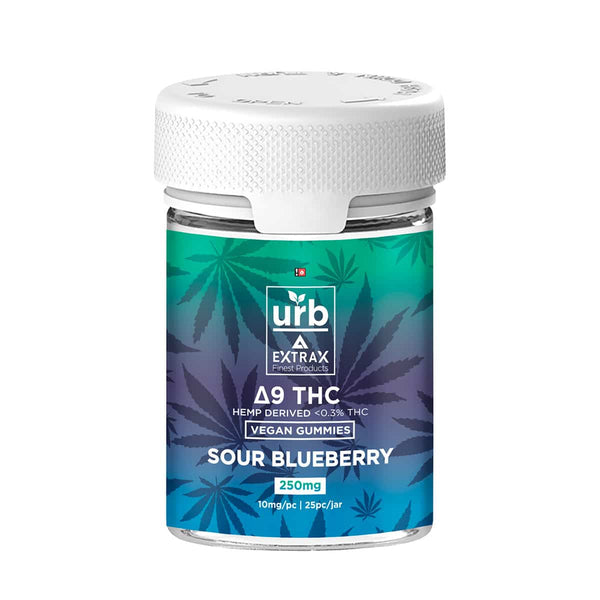 Urb Delta 9 THC 250MG Gummies: Sour Blueberry